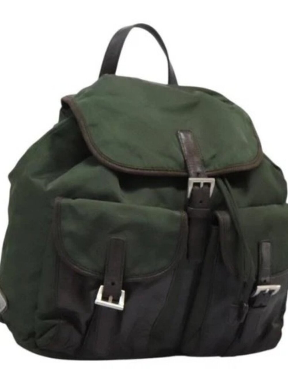PRADA Backpack Nylon Khaki Auth bs23722